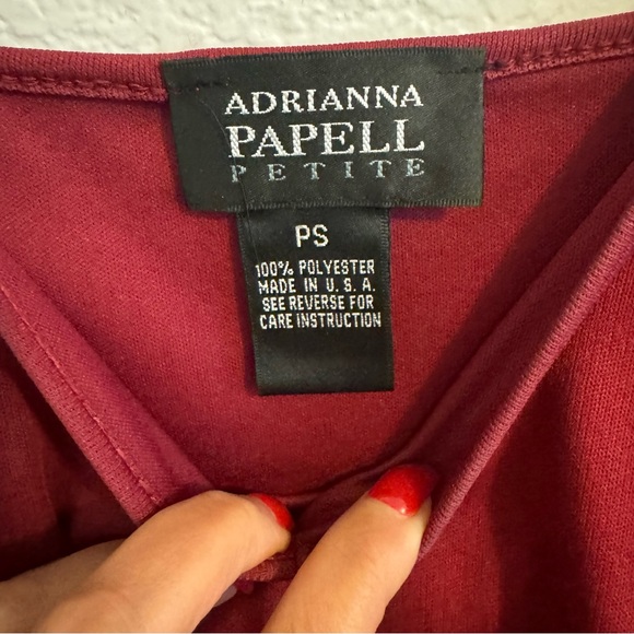 Adrianna Papell Knit 100% Merino Wool Lined Sweater Dress in Deep Red. S… - Picture 14 of 15